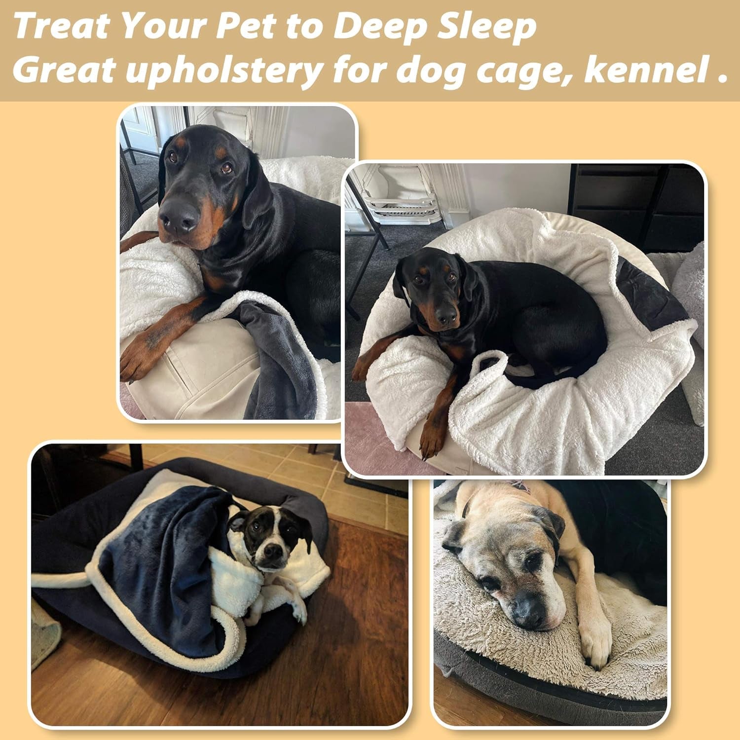 Large Dog Fleece Blanket, Soft and Fluffy Pet Throw for Couch, Sofa, Dog Beds, and Car Seats, Washable, 50x60 Inches, Beige