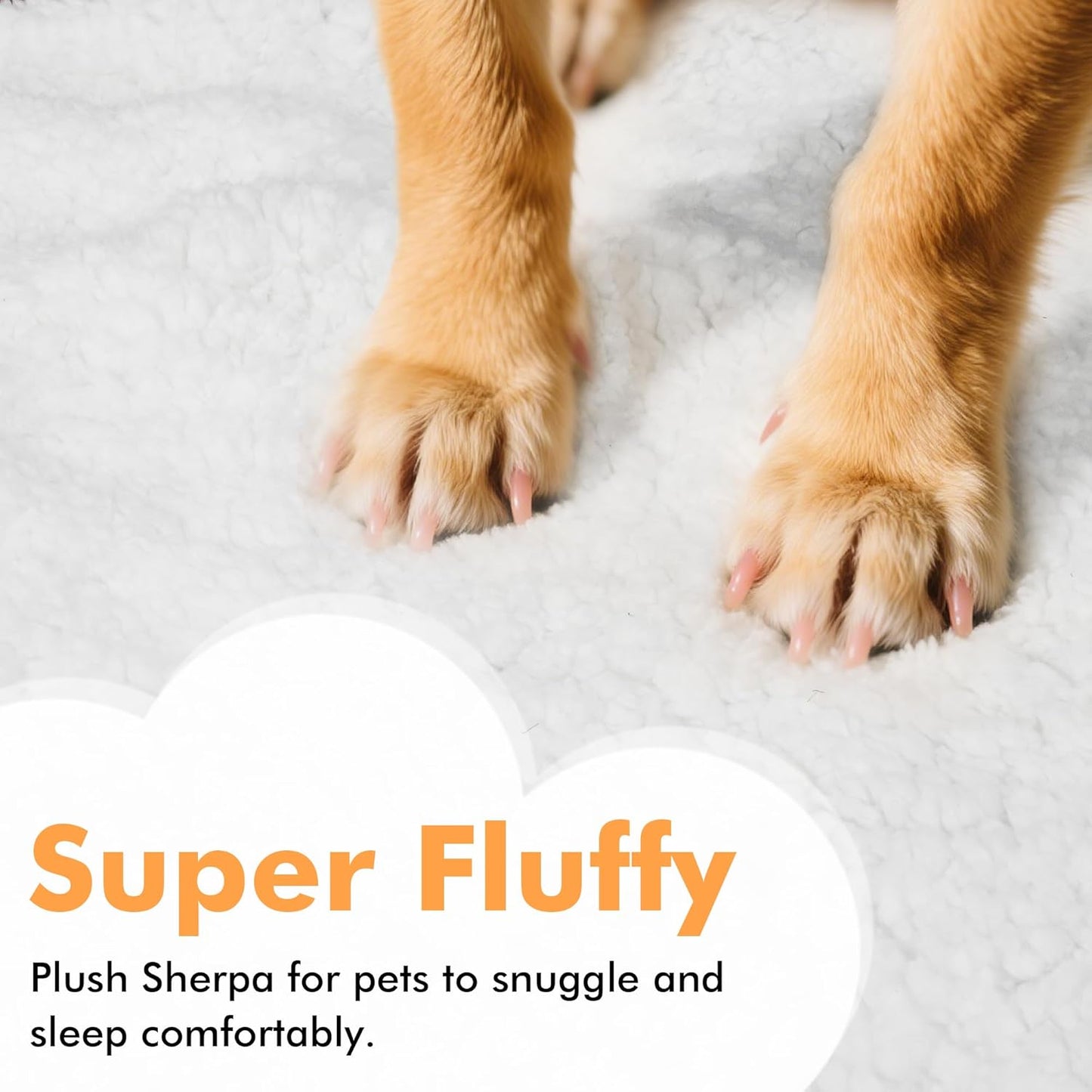 Large Dog Fleece Blanket, Soft and Fluffy Pet Throw for Couch, Sofa, Dog Beds, and Car Seats, Washable, 50x60 Inches, Beige